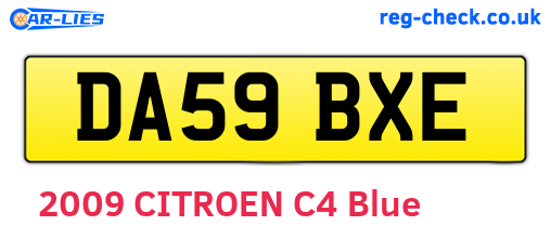 DA59BXE are the vehicle registration plates.