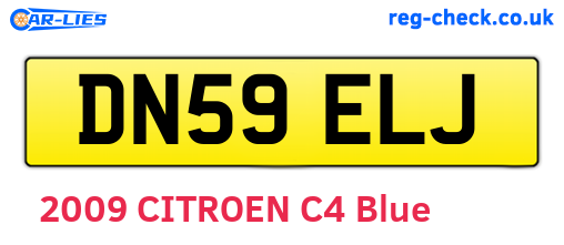 DN59ELJ are the vehicle registration plates.