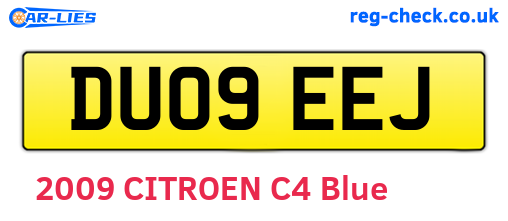 DU09EEJ are the vehicle registration plates.
