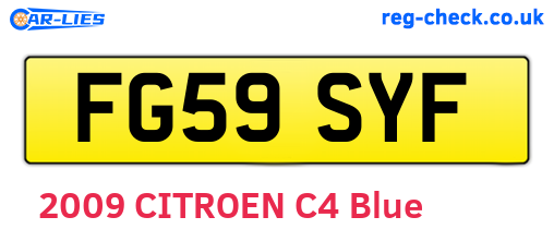 FG59SYF are the vehicle registration plates.