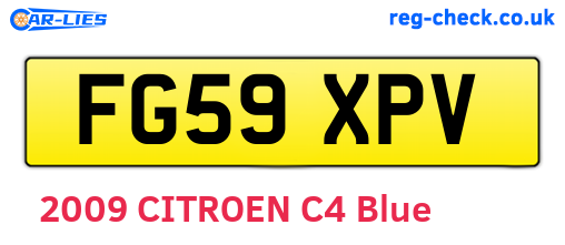 FG59XPV are the vehicle registration plates.