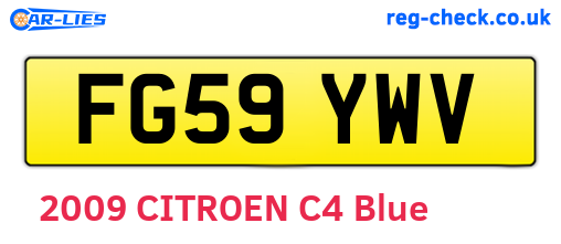 FG59YWV are the vehicle registration plates.