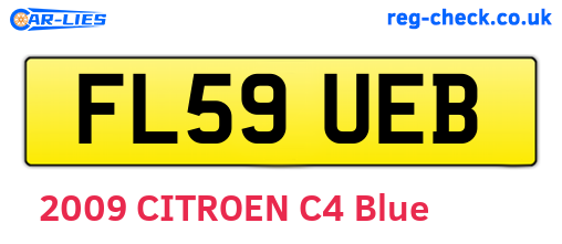 FL59UEB are the vehicle registration plates.