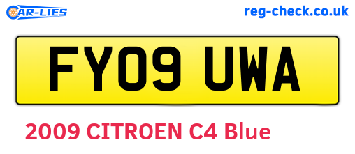 FY09UWA are the vehicle registration plates.
