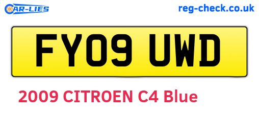 FY09UWD are the vehicle registration plates.