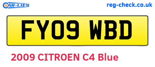 FY09WBD are the vehicle registration plates.