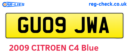 GU09JWA are the vehicle registration plates.