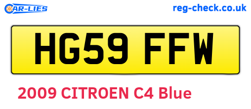HG59FFW are the vehicle registration plates.