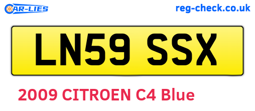 LN59SSX are the vehicle registration plates.
