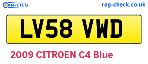 LV58VWD are the vehicle registration plates.