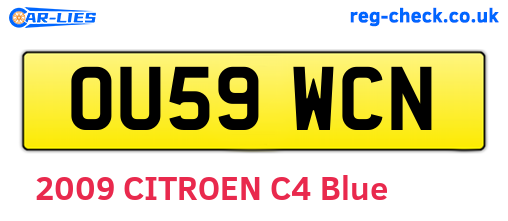 OU59WCN are the vehicle registration plates.