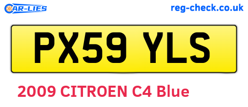 PX59YLS are the vehicle registration plates.