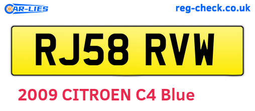 RJ58RVW are the vehicle registration plates.