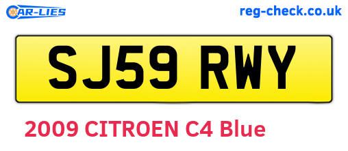 SJ59RWY are the vehicle registration plates.