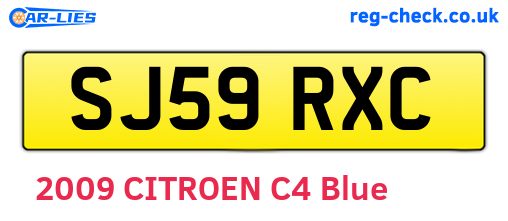 SJ59RXC are the vehicle registration plates.
