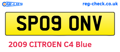 SP09ONV are the vehicle registration plates.