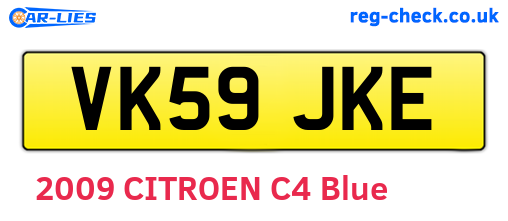 VK59JKE are the vehicle registration plates.