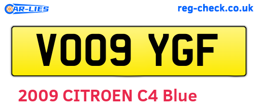 VO09YGF are the vehicle registration plates.