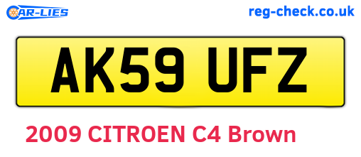 AK59UFZ are the vehicle registration plates.
