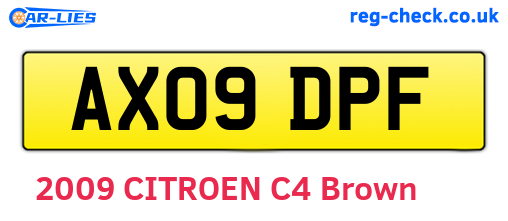 AX09DPF are the vehicle registration plates.