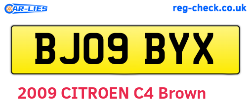 BJ09BYX are the vehicle registration plates.