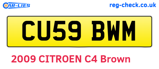 CU59BWM are the vehicle registration plates.