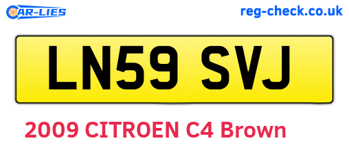 LN59SVJ are the vehicle registration plates.