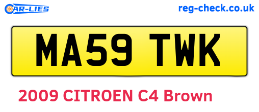 MA59TWK are the vehicle registration plates.