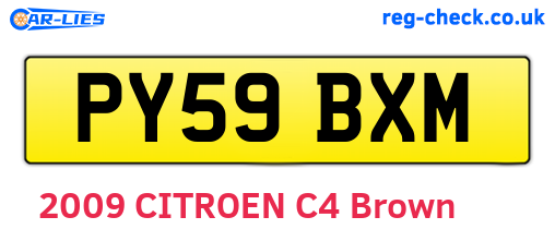 PY59BXM are the vehicle registration plates.