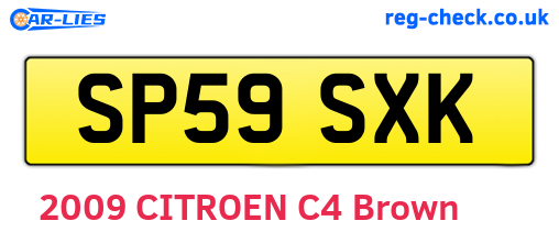 SP59SXK are the vehicle registration plates.