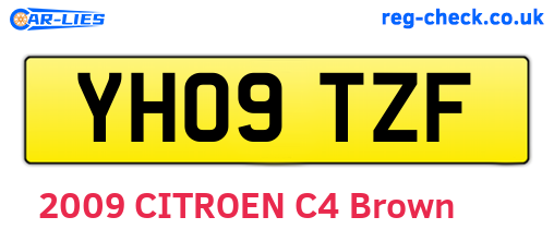 YH09TZF are the vehicle registration plates.