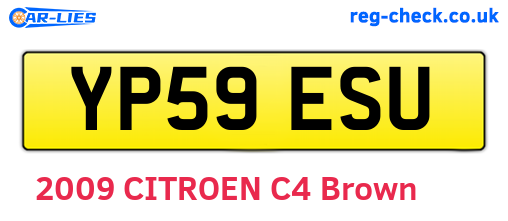YP59ESU are the vehicle registration plates.