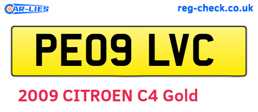 PE09LVC are the vehicle registration plates.