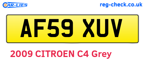 AF59XUV are the vehicle registration plates.