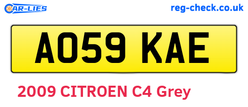 AO59KAE are the vehicle registration plates.