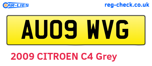 AU09WVG are the vehicle registration plates.