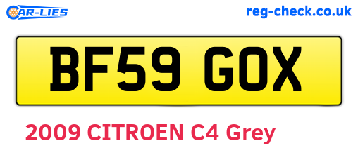 BF59GOX are the vehicle registration plates.