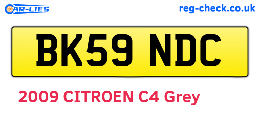 BK59NDC are the vehicle registration plates.