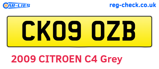 CK09OZB are the vehicle registration plates.