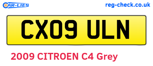 CX09ULN are the vehicle registration plates.