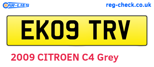 EK09TRV are the vehicle registration plates.