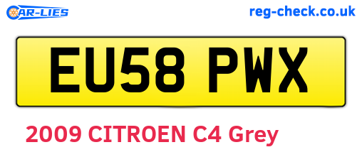 EU58PWX are the vehicle registration plates.