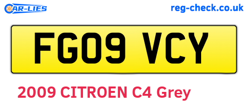 FG09VCY are the vehicle registration plates.