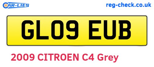 GL09EUB are the vehicle registration plates.