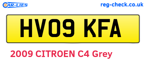 HV09KFA are the vehicle registration plates.