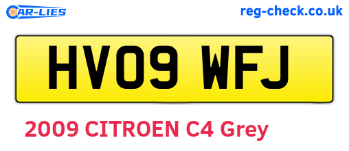 HV09WFJ are the vehicle registration plates.