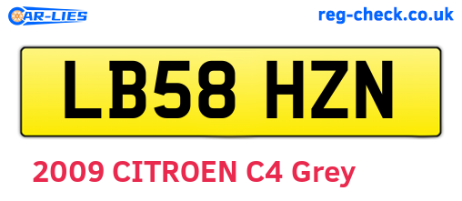 LB58HZN are the vehicle registration plates.
