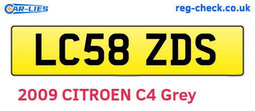 LC58ZDS are the vehicle registration plates.