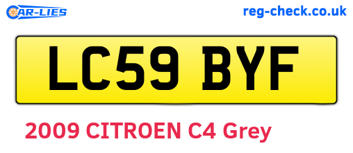 LC59BYF are the vehicle registration plates.