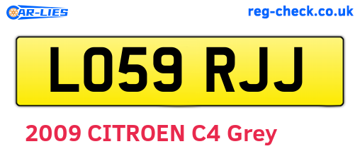 LO59RJJ are the vehicle registration plates.